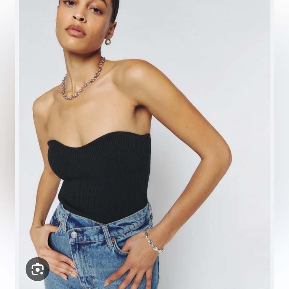 Reformation Jenni strapless sweater